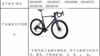 迪卡儂召回185輛公路自行車：可能發(fā)生脫胎風(fēng)險