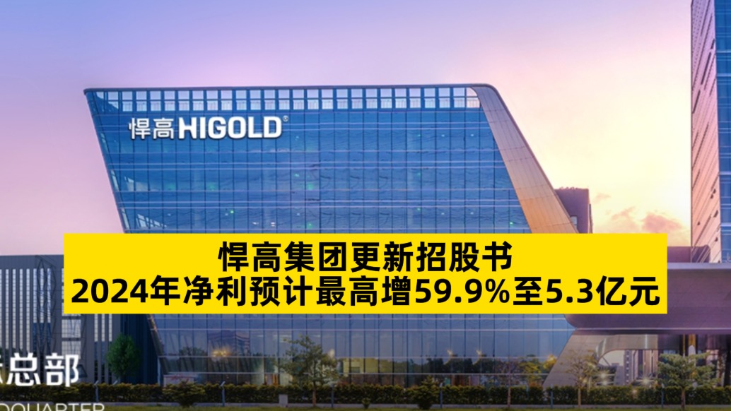 悍高集團更新招股書，2024年凈利預(yù)計最高增59.9%至5.3億元