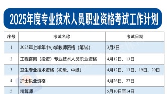 收好！2025年考证时间→