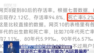 “80后死亡率突破5.2%”錯得離譜！源頭可能是AI運算偏差