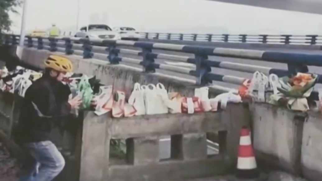 央視報道還原“胖貓”事件真相，94.6噸外賣堆滿長江大橋