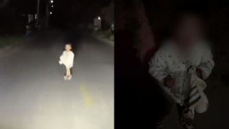 夜间开车途中偶遇幼童独自行走，男子带着进村找家长