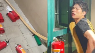樓下起火，樓上鄰居噴15瓶滅火器幫撲救