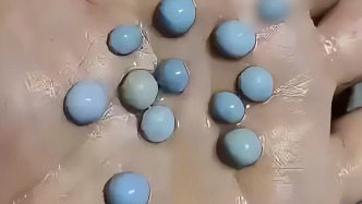 女子吃小龍蝦剝出多顆“珠子”，原來是龍蝦鈣石
