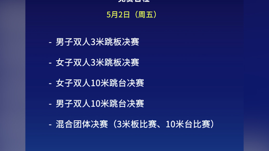 跳水世界杯总决赛名单出炉，“梦之队”全主力出战