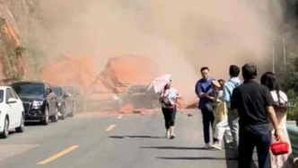 贵州赤水丹霞大瀑布附近山体塌方车辆被埋，景区：无伤亡，道路已恢复