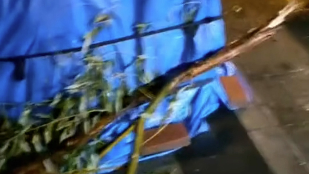 女子摆摊遇极端天气，隔壁摊主冒雨帮收摊