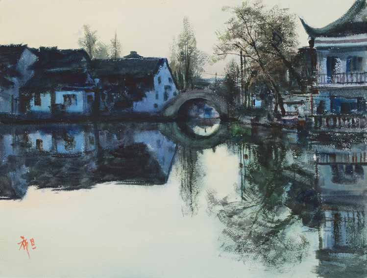 “90岁还能画得如此明艳”，陈希旦水彩作品展出