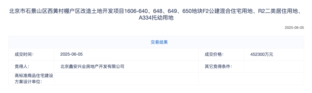 北京土拍单日收金超130亿元，海淀区两宗地块溢价成交