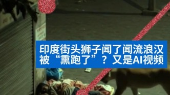 明查｜印度街頭獅子聞了聞流浪漢被“熏跑了”？又是AI視頻