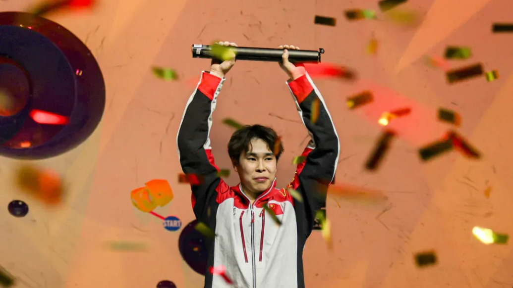攀巖世界杯伯爾尼站，中國選手潘愚非奪得攀石冠軍
