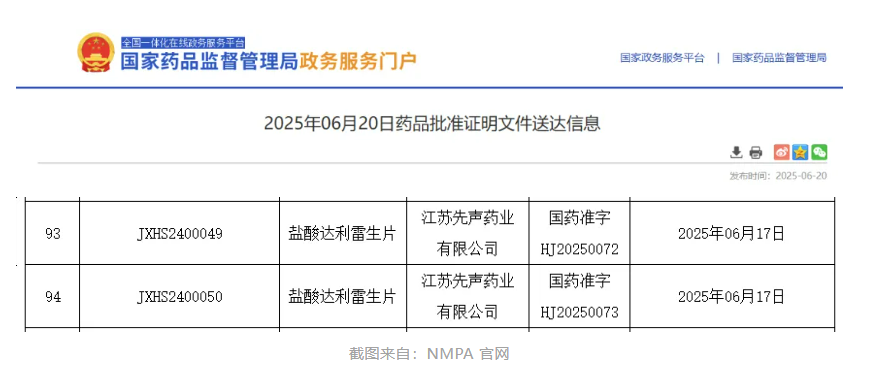 新一代抗失眠药达利雷生获批上市