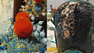 仿古繪畫師妙手“復(fù)活”兩頂破損戲劇盔頭