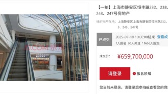 一家工程公司拍下泰禾集團上?？偛看髲B，成交價比評估價低近3億