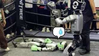 拳力覺醒！“小黑”暴打翻身仗，機(jī)器人格斗臺(tái)燃爆全場｜WAIC 2025