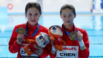 世錦賽14連冠！陳芋汐/掌敏潔奪得女子雙人十米臺金牌