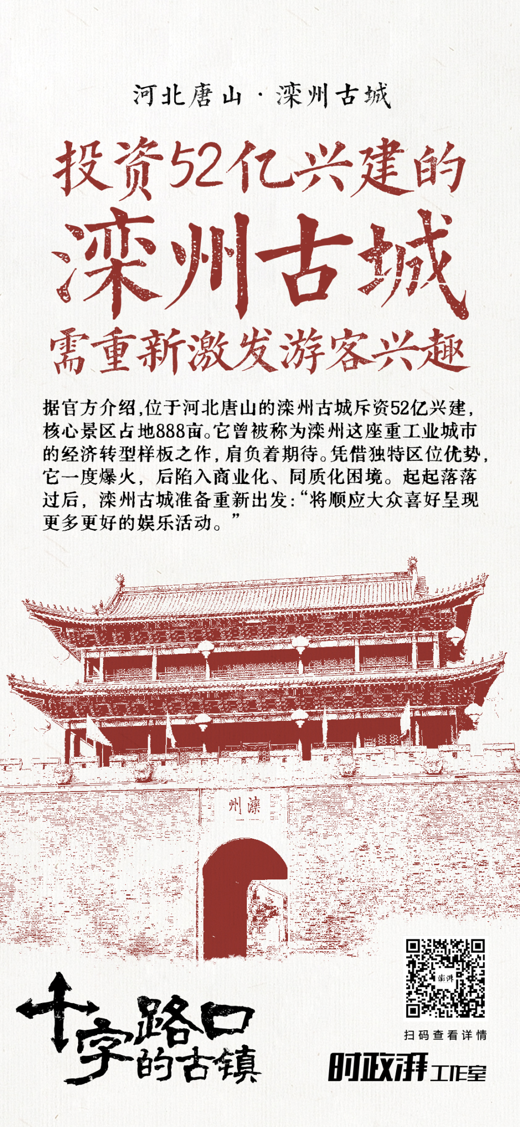 十字路口的古镇｜投资52亿兴建的滦州古城，需重新激发游客兴趣