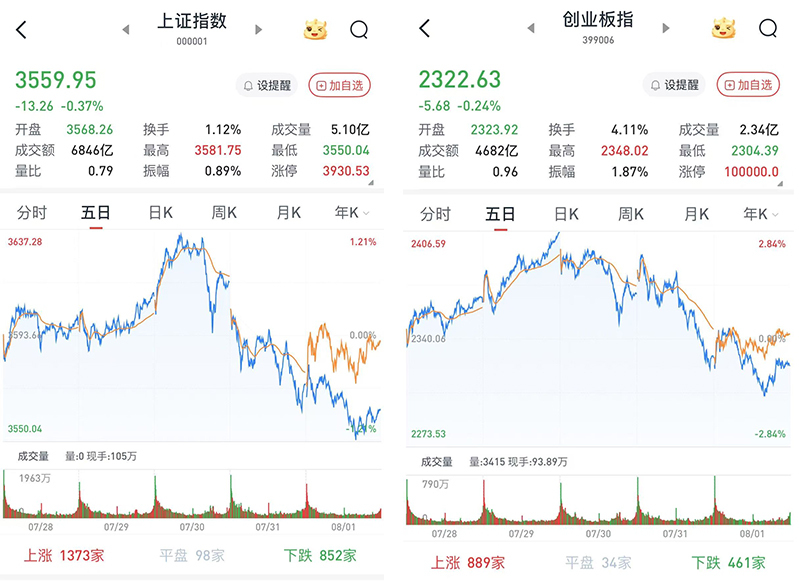 A股震荡走低，三大股指小幅低收：3305股收涨，两市成交近1.6万亿元