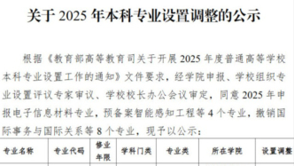 “雙一流”大學(xué)，擬撤銷8個本科專業(yè)
