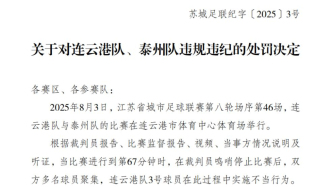言短意长｜苏超纪委开出第三张“罚单”
