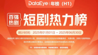 2025H1微短剧百强榜：番茄、河马、麦芽居百强平台TOP3