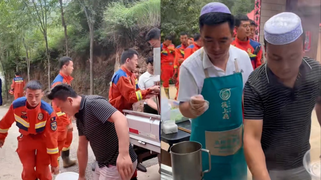 一句“只會(huì)做面” 樸實(shí)又暖心!河北師傅赴甘肅榆中為受災(zāi)群眾做拉面