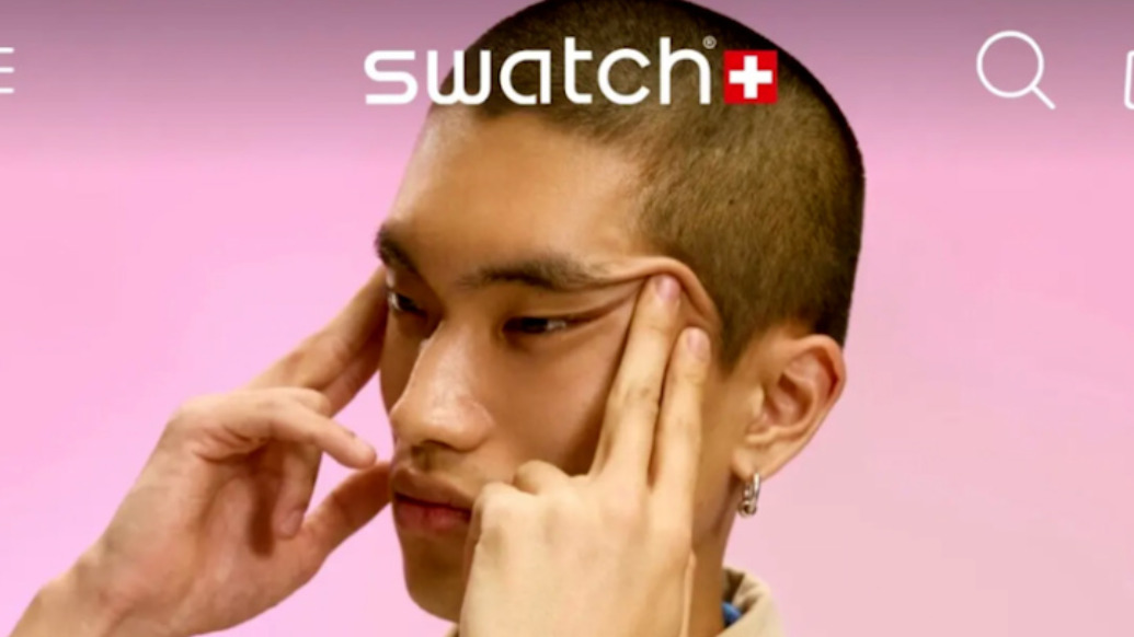 “眯眯眼”模特图涉嫌辱华引争议!瑞士手表品牌斯沃琪致歉