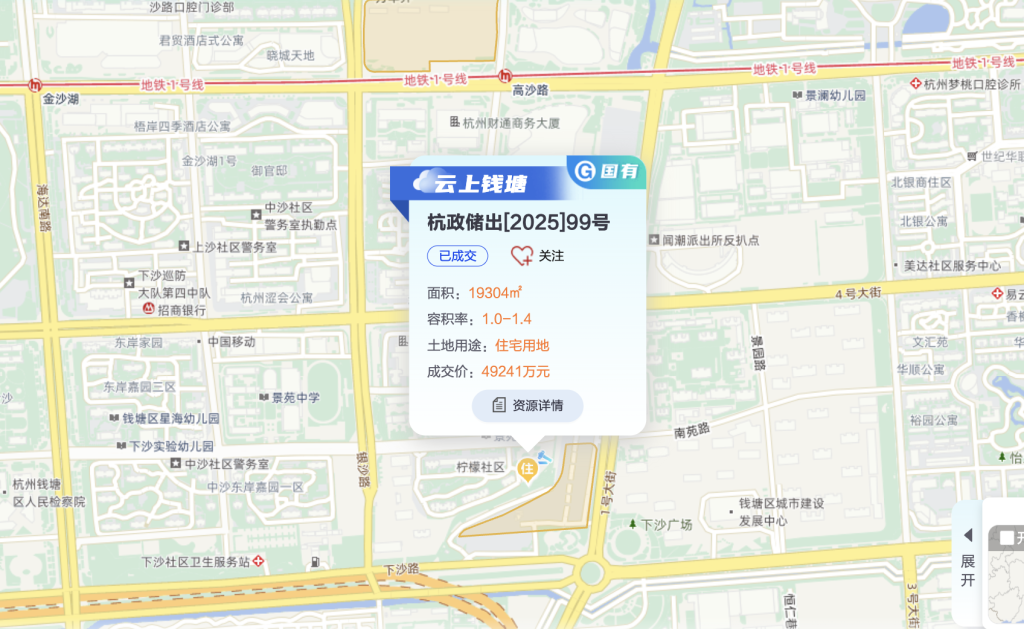 杭州土拍两宗宅地收金6.71亿元，钱塘区地块溢价13.88%成交
