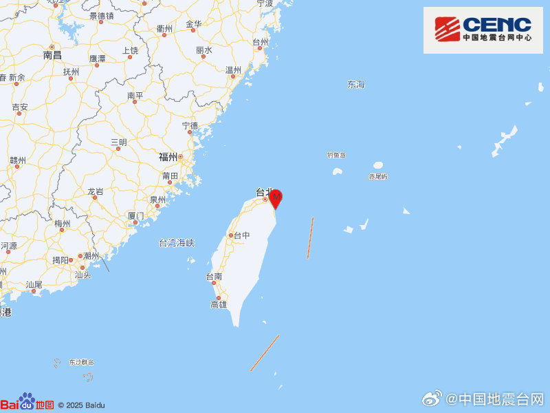 台湾宜兰县发生4.9级地震，震源深度110千米