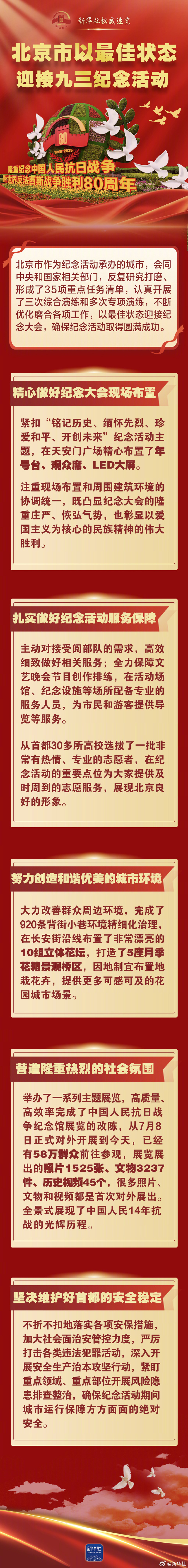 北京市以最佳状态迎接九三纪念活动