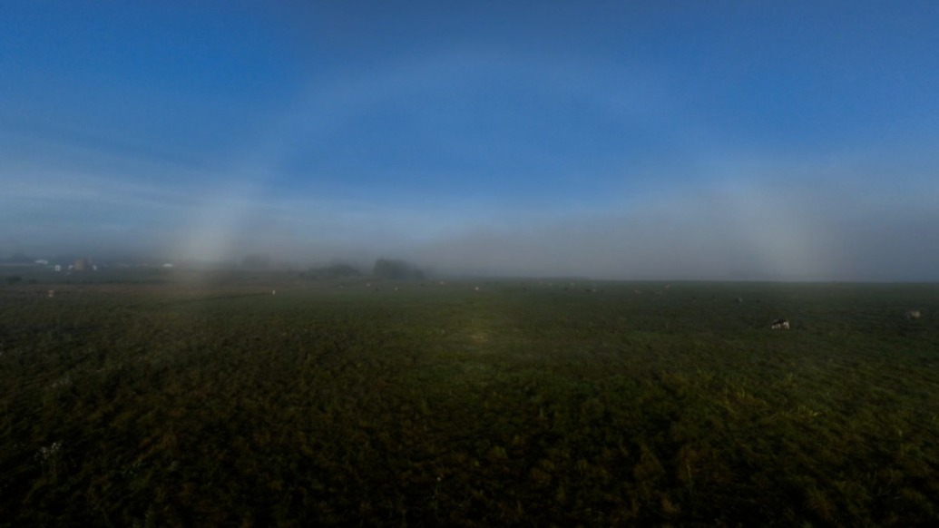 夢幻景觀相遇！航拍黑龍江嫩江平流霧、霧虹、日暈先后出現(xiàn)
