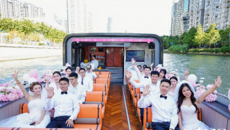 七夕上海百位新人舉行集體婚禮，六個(gè)“大幸?！敝黝}路線發(fā)布