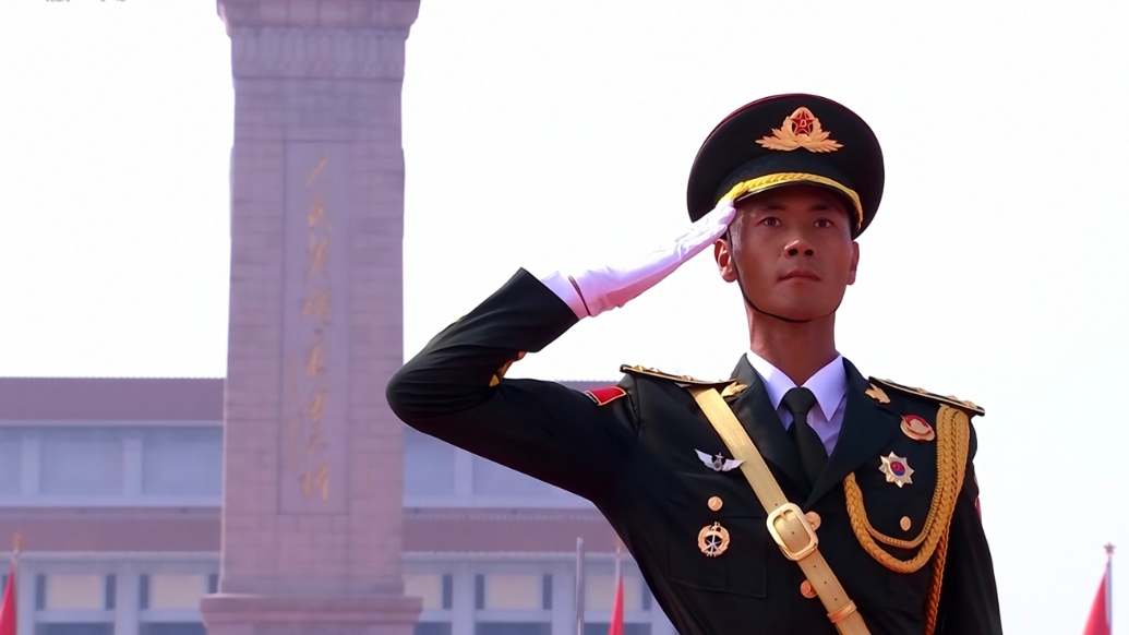 我儿子是九三阅兵升旗手，真帅！夫妻俩看直播时激动握拳抹泪