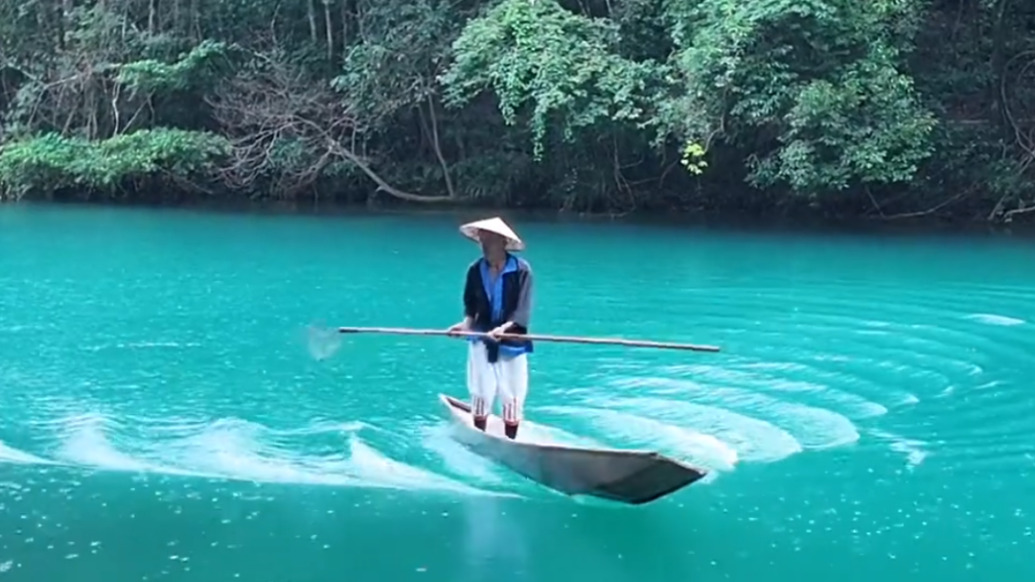 景区回应捞树叶船夫花式走红：非演职人员，从小熟悉水性