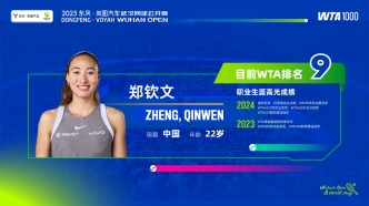 武网官宣参赛阵容：郑钦文伤愈归来