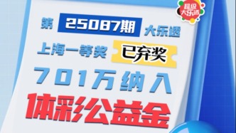 大樂(lè)透上海一等獎(jiǎng)逾期無(wú)人認(rèn)領(lǐng)，701萬(wàn)余元納入體彩公益金
