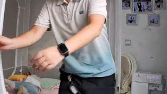 地震預警瞬間，奶爸轉身就跑差點忘了娃，急忙回頭抱出嬰兒