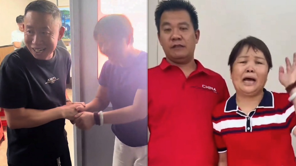 失蹤18年的兒子找到了，母親拉著尋親好友孫海洋激動(dòng)握手