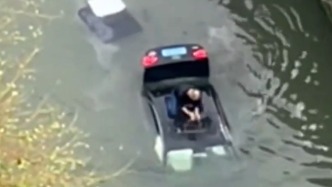 轎車不慎墜河，危急時(shí)刻他跳水砸開(kāi)天窗救人