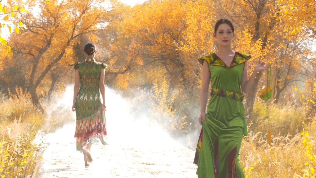 滬喀同心丨澤普金胡楊:海派旗袍“遇見”艾德萊斯綢