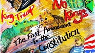 李公明｜一周畫記：“不要國王！”——特朗普用AI視頻潑糞回?fù)艨棺h者