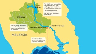 馬來西亞一條河污染，新加坡水廠停工