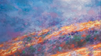 油画中的火之热烈与山之苍茫