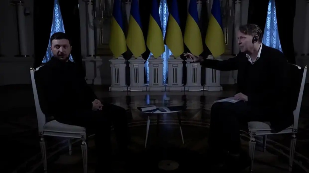 澤連斯基在官邸受訪期間連遇兩度停電，向記者解釋：不是恐襲