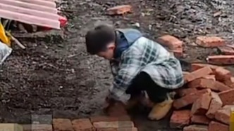 愛是無需言語的本能，老人不慎在院子里摔倒，小重孫看到后鋪出一條磚路