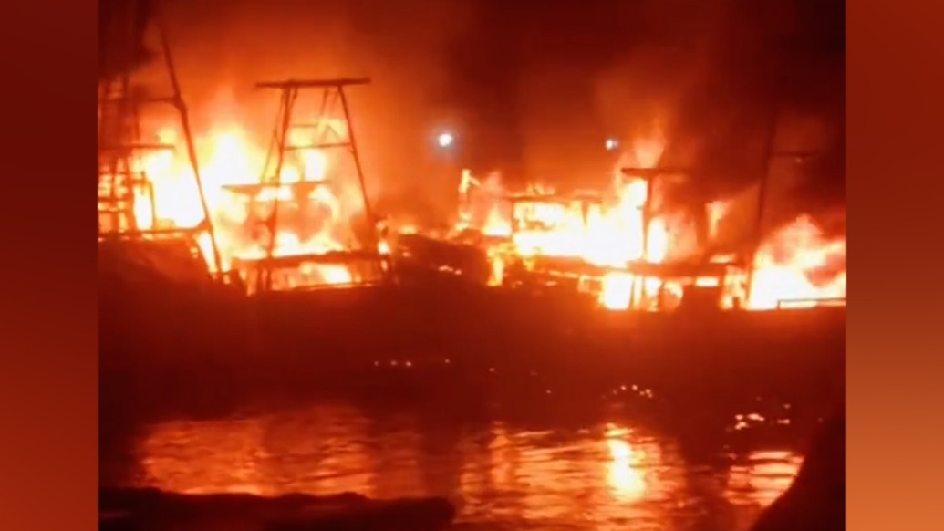 9艘漁船連環(huán)起火，廣西北海市銀海區(qū)：損失情況正在核查