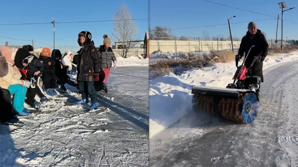 “让他们多体验一种快乐”，内蒙古一学校浇筑冰场，给牧区孩子普及冰上运动