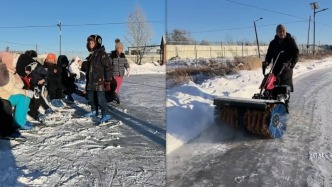 “让他们多体验一种快乐”，内蒙古一学校浇筑冰场，给牧区孩子普及冰上运动