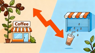 又有兩家咖啡連鎖品牌門店破萬：咖啡向上、奶茶向下