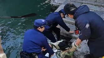 “新晋奶爸”消防员寒冬跳水救起落水女子，景区：将表彰嘉奖
